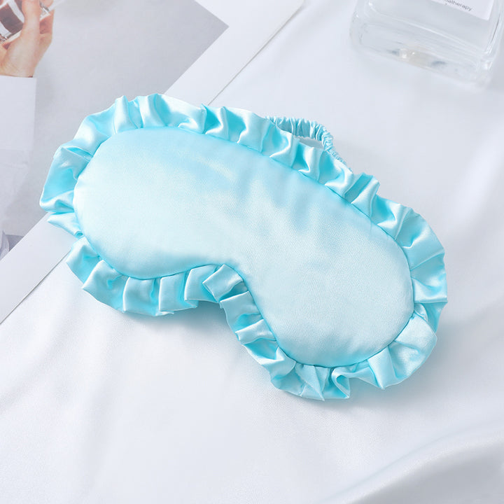 Satin-glänzende Augenmaske für Damen mit ergonomischer Kontur, Rüschenrand und weicher Polsterung Skanto