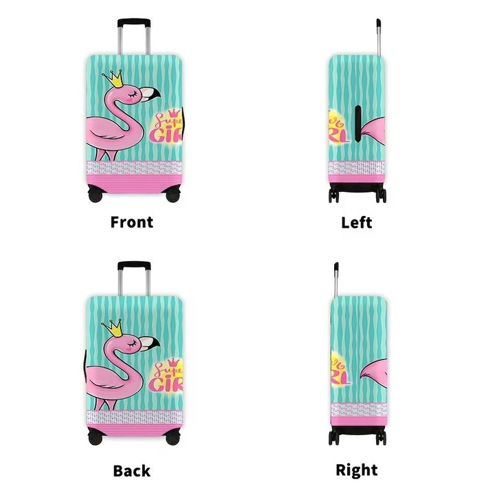 Damen-Nan-Elastik-Kofferhülle mit Flamingo-Print, Vollschutz mit Reißverschluss und rutschfester Innenbefestigung Skanto