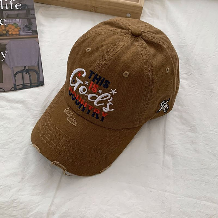 Herren Distressed Bestickte Baseballkappe Skanto
