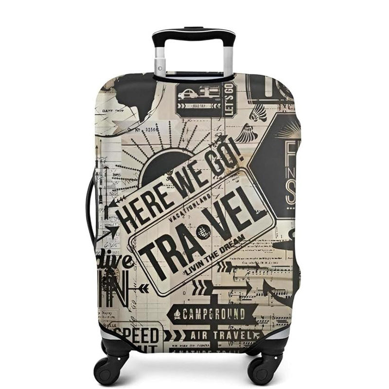 Unisex nicht-elastische Kofferhülle mit Urban-Doodle-Muster, Reißverschluss und Rundumschutz für 4-Rad-Trolleys Skanto