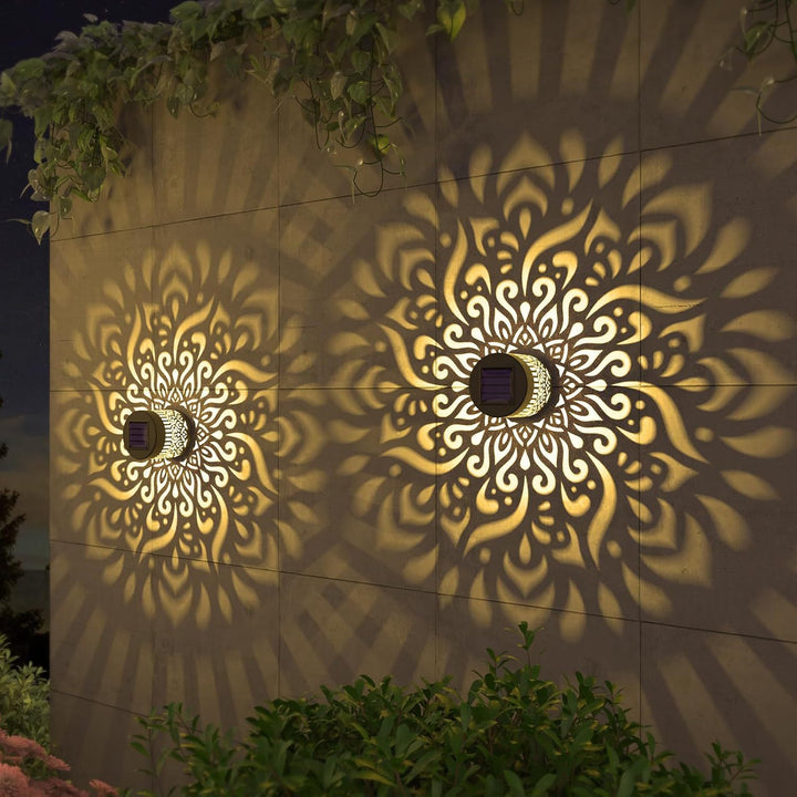 Dekorative Solar-Wandleuchte mit Mandala-Projektionsmuster Skanto