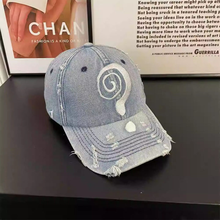 Damen Baseballkappe im Used-Look aus Jeans mit Grafikdesign Skanto