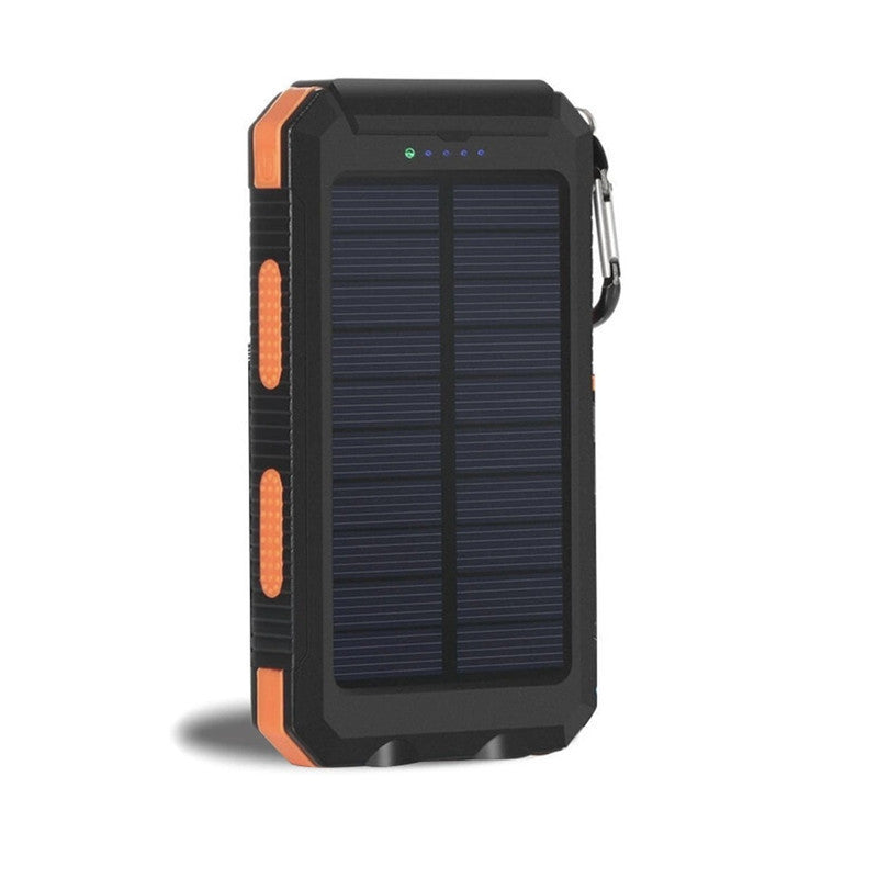 Solar-Powerbank mit stoßfestem Design und integriertem Karabinerhaken Skanto