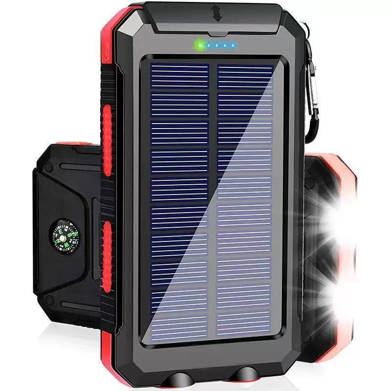Solar-Powerbank mit stoßfestem Design und integriertem Karabinerhaken Skanto
