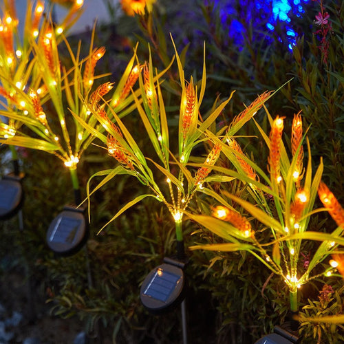 Skanto Solar-LED-Ziergras-Gartensteckerleuchten mit Mikro-LED-Lichterkette und Erdspieß Skanto