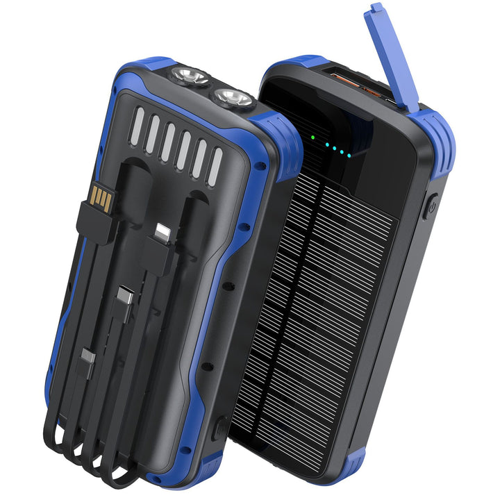 Tragbare Solar Powerbank mit multifunktionalen Ladeanschlüssen Skanto