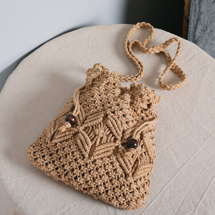 Makramee-Tasche mit verstellbarem Schultergurt Skanto