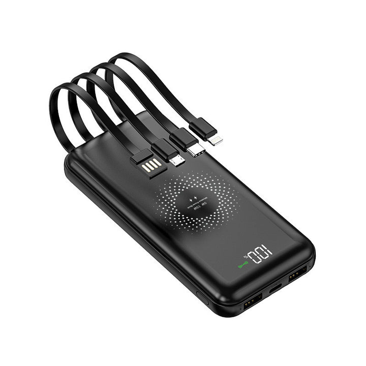 Tragbare Powerbank mit integrierten Kabeln Skanto