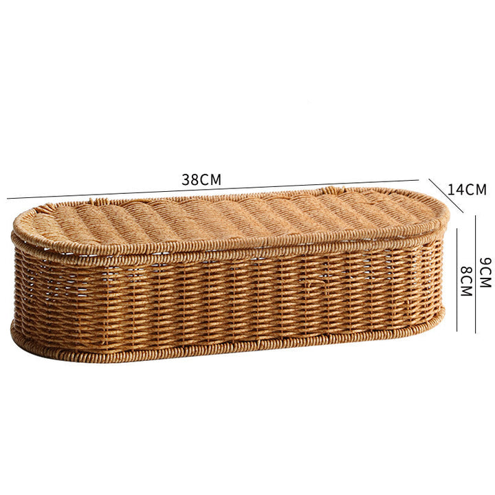 Handgemachter ovaler Rattan-Aufbewahrungskorb Skanto