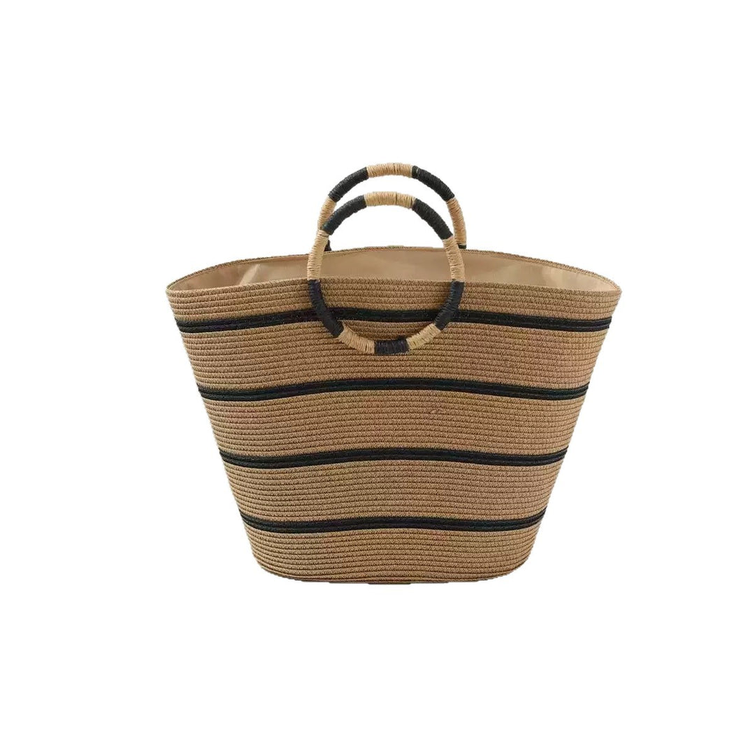 Elegante Strohtasche mit Rundgriff Skanto