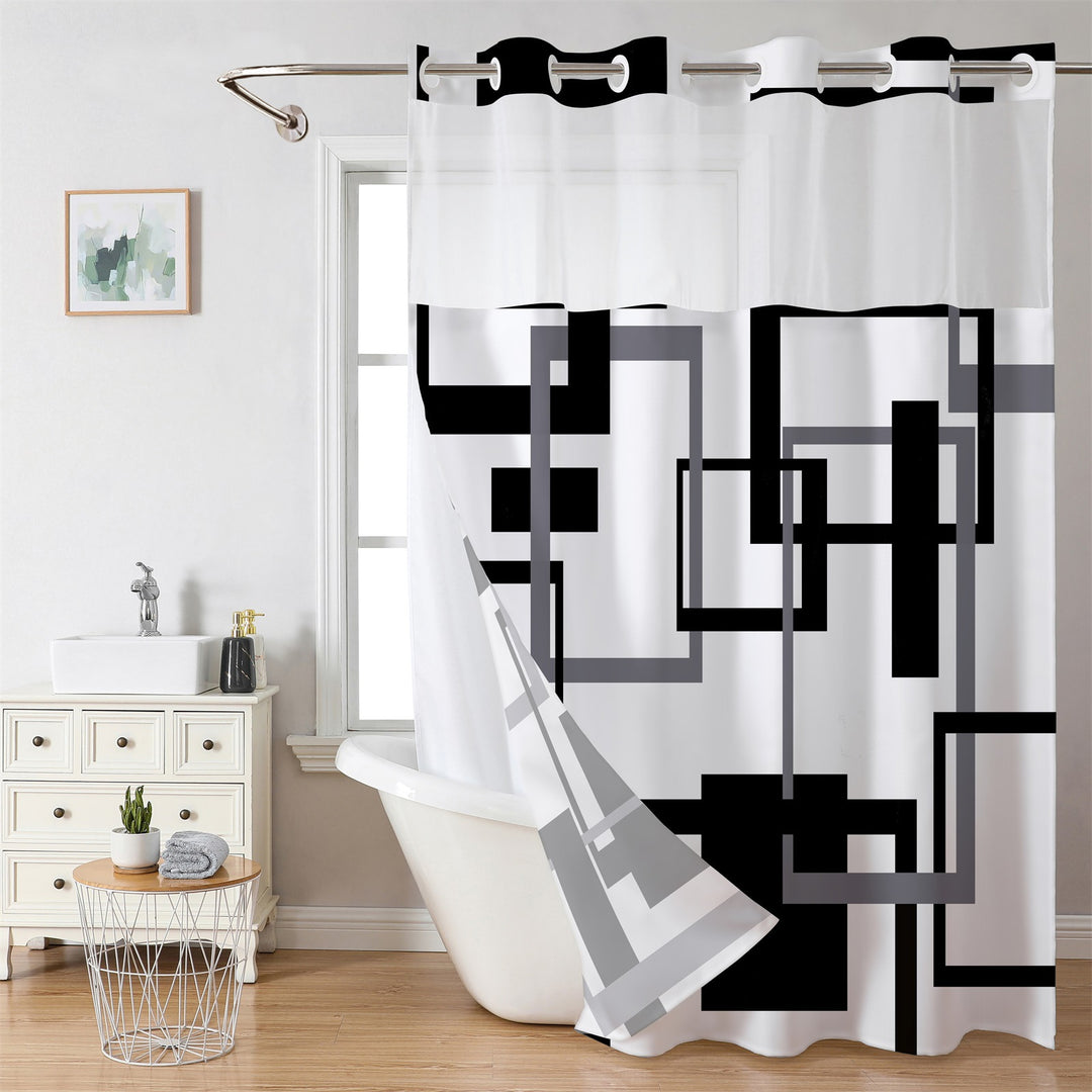 Duschvorhang mit Marmordesign Skanto