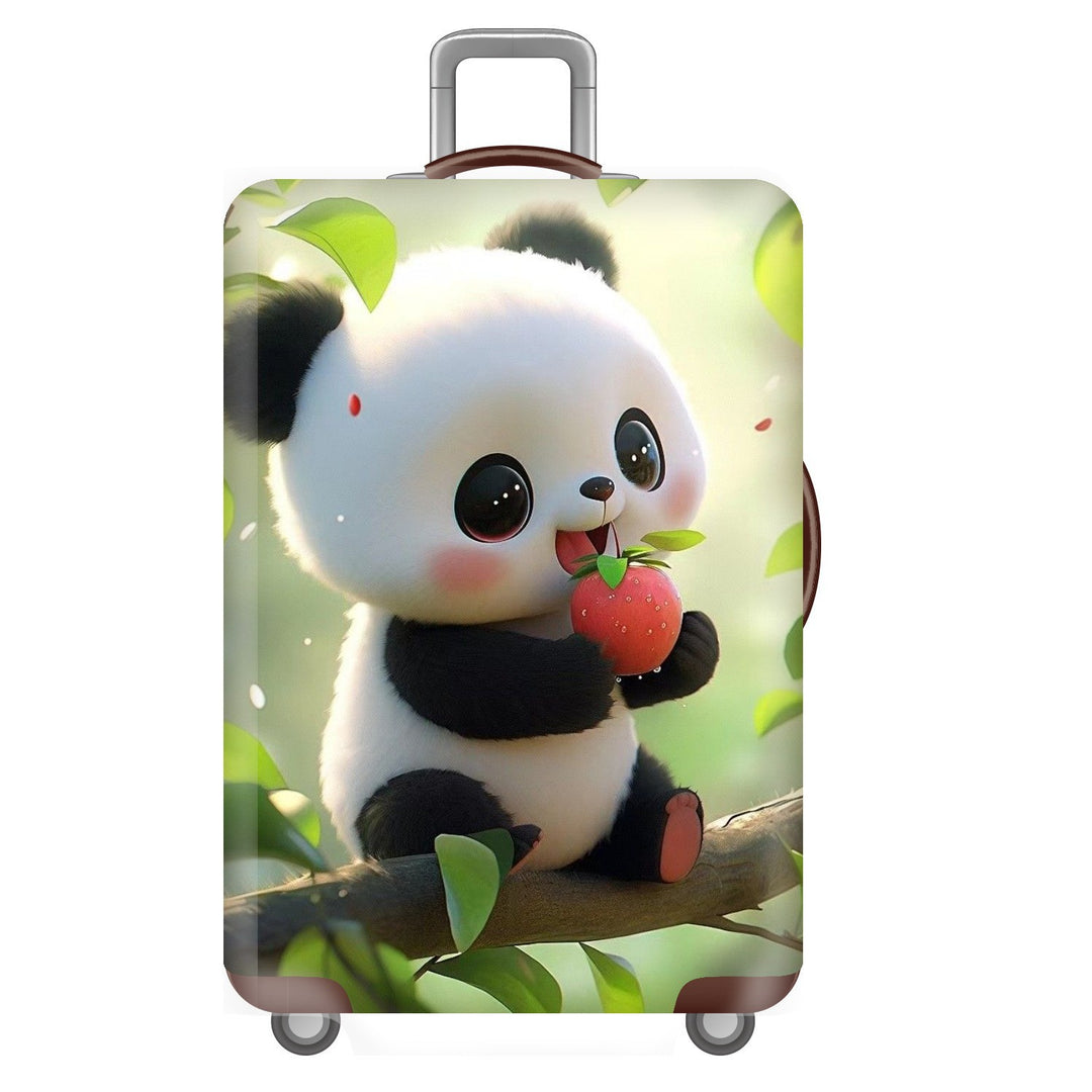 Unisexer nicht-elastischer Kofferbezug für Hartschalen-Trolley mit niedlichem Panda-Motiv, elastische Schutzhülle mit Griff- und Radausschnitten Skanto