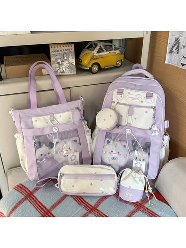 Plüsch-Schulrucksack-Set Skanto