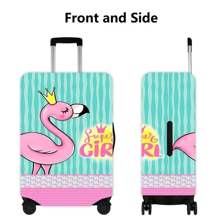 Damen-Nan-Elastik-Kofferhülle mit Flamingo-Print, Vollschutz mit Reißverschluss und rutschfester Innenbefestigung Skanto