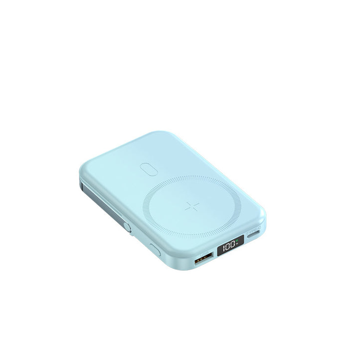 Tragbare Qi-Powerbank mit Digitalanzeige Skanto