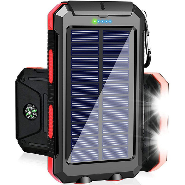 Solarbetriebene Powerbank mit LED-Beleuchtung und integriertem Kompass Skanto