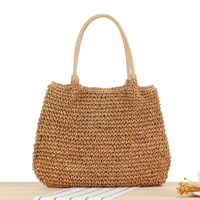 Großer, handgefertigter Raffia-Shopper Skanto