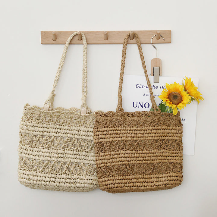 Handgeknüpfte Strandtasche im modernen Netzdesign Skanto