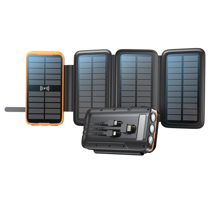 Solar-Powerbank mit kabelloser Ladefunktion von Skanto