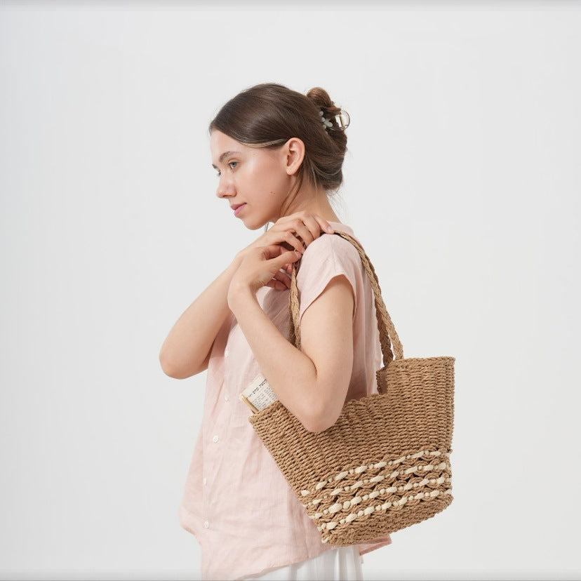 Handgewebte Strandtasche im modernen Design Skanto