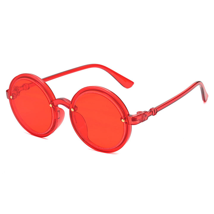 Runde Damen-Sonnenbrille mit transparentem Rahmen Skanto