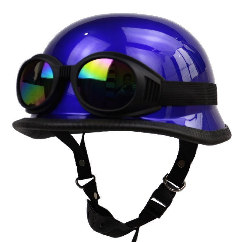Retro Halbschalenhelm Motorradschutz mit Brille Skanto