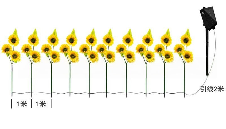 Solarbetriebene Outdoor-Gartensteckerleuchten mit realistischen Sonnenblumen und wasserdichtem Solarregler Skanto
