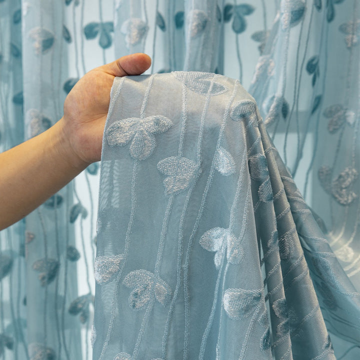Bestickter transparenter Vorhangschal Skanto