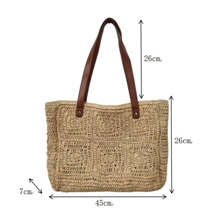 Geflochtene Jutetasche mit Ledergriff Skanto