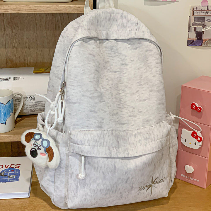 Klassischer Schulrucksack aus Stoff mit Reißverschluss