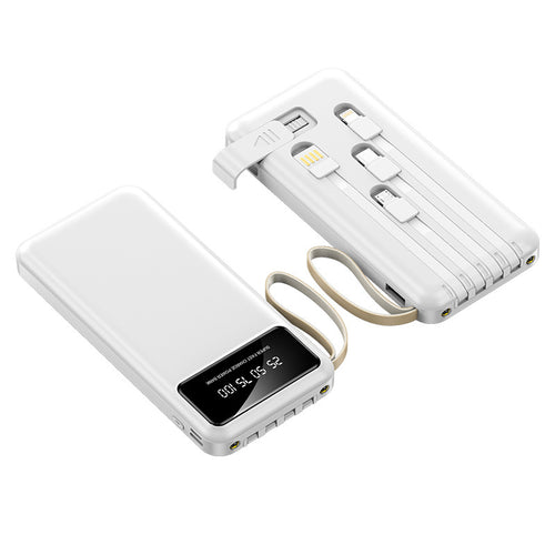 Tragbare Powerbank mit integriertem Multifunktions-Ladekabel und Digitalanzeige Skanto