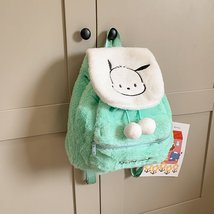 Niedlicher Plüsch-Schulrucksack mit Charakter-Motiv