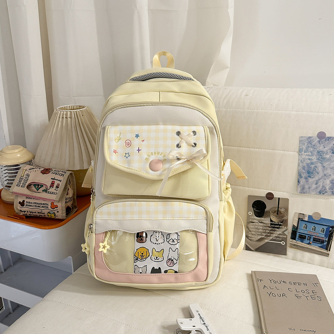 Stylischer Karo-Schulrucksack