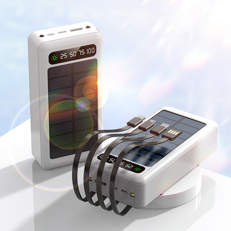 Solar-Powerbank mit integrierten Schnellladeanschlüssen und digitaler Kapazitätsanzeige Skanto