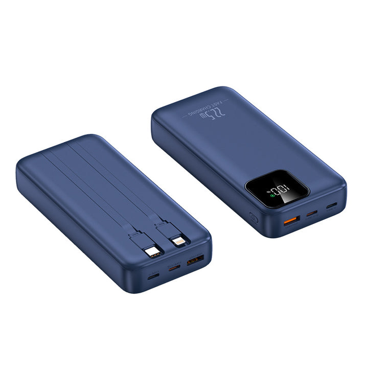 Powerbank mit integrierten Ladekabeln und digitaler Ladeanzeige Skanto