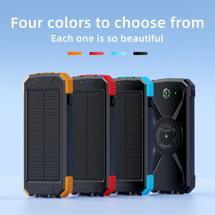 Solar-Powerbank mit integriertem Kompass und LED-Licht Skanto