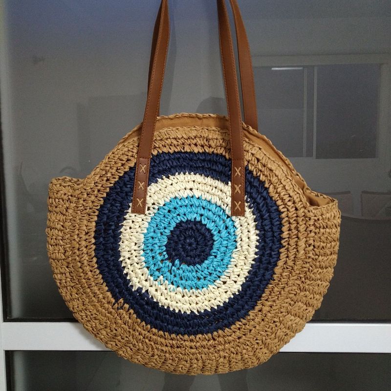 Runde Makramee-Strandtasche Skanto