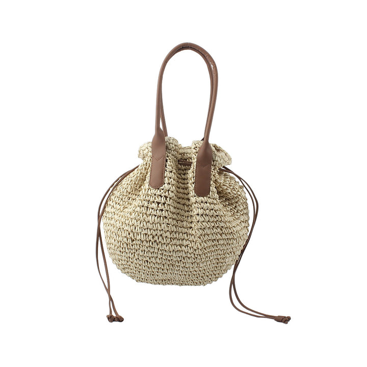 Trendige Rucksacktasche aus geflochtenem Naturmaterial Skanto