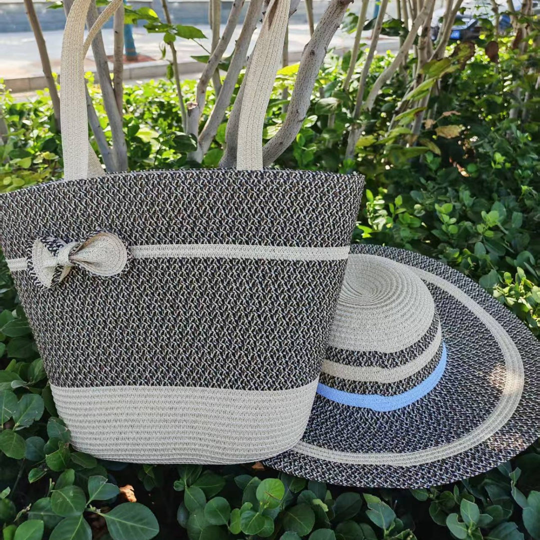 Eleganter Sonnenhut mit breiter Krempe und dezentem Streifenmuster Skanto