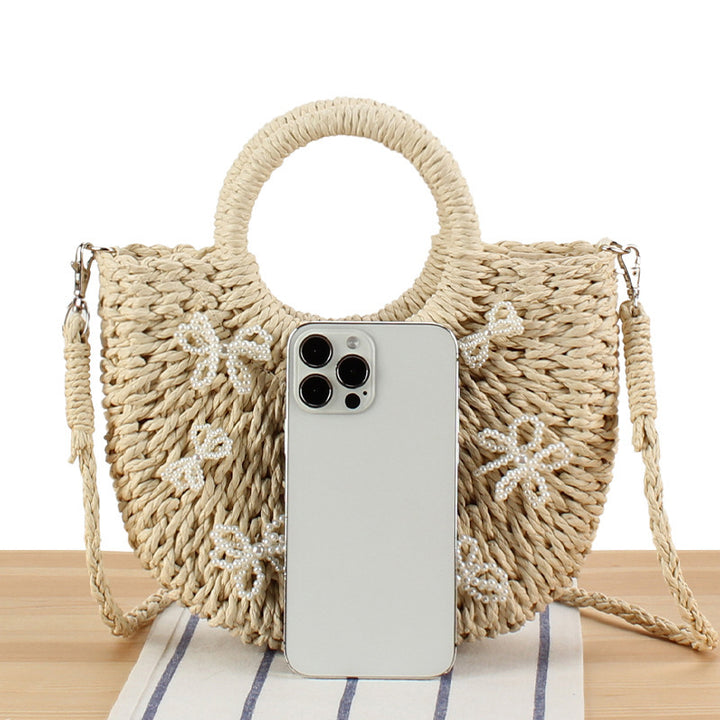 Strohtasche mit Blumendesign Skanto