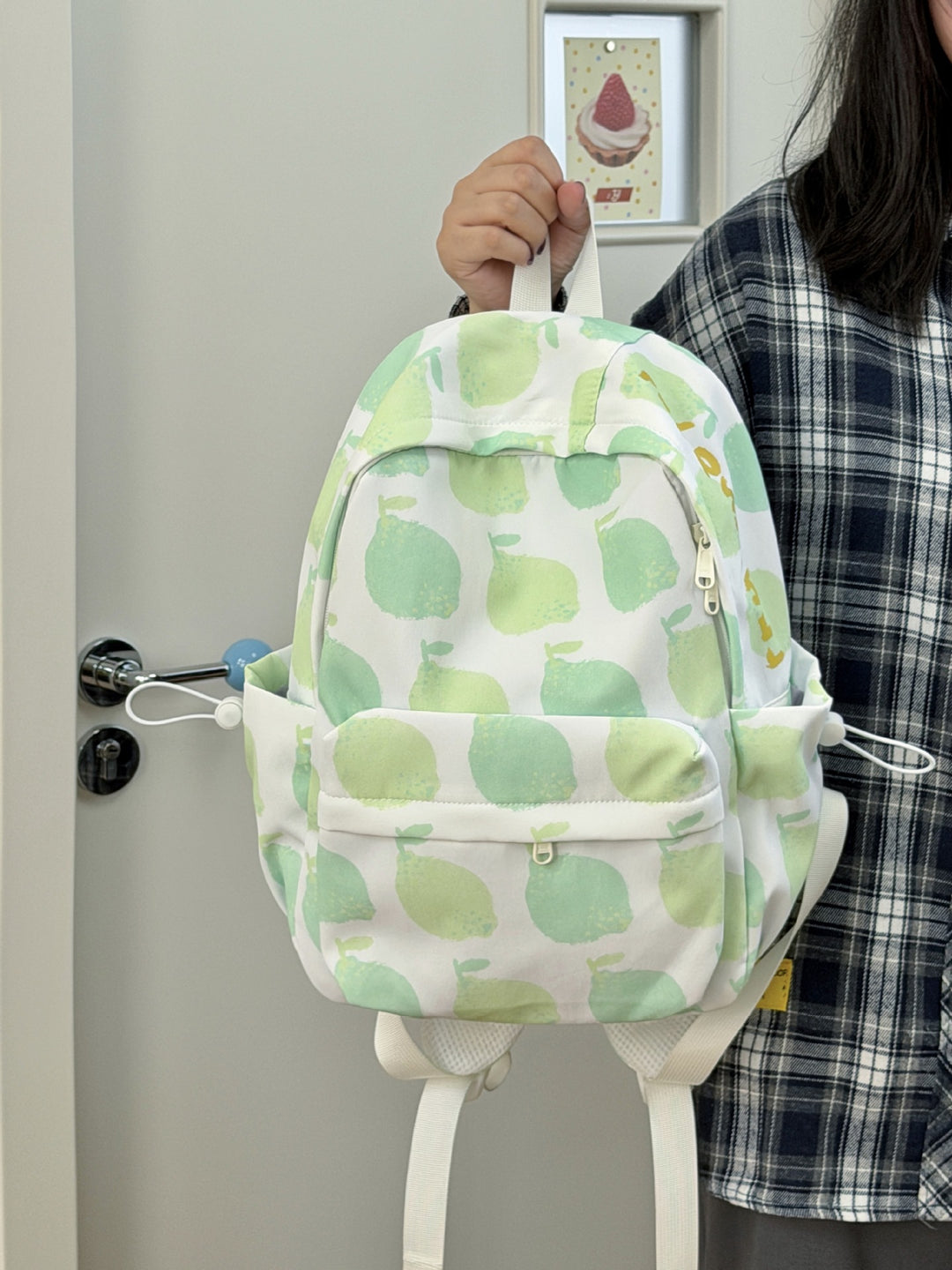 Niedlicher Schulrucksack mit Apfelmuster