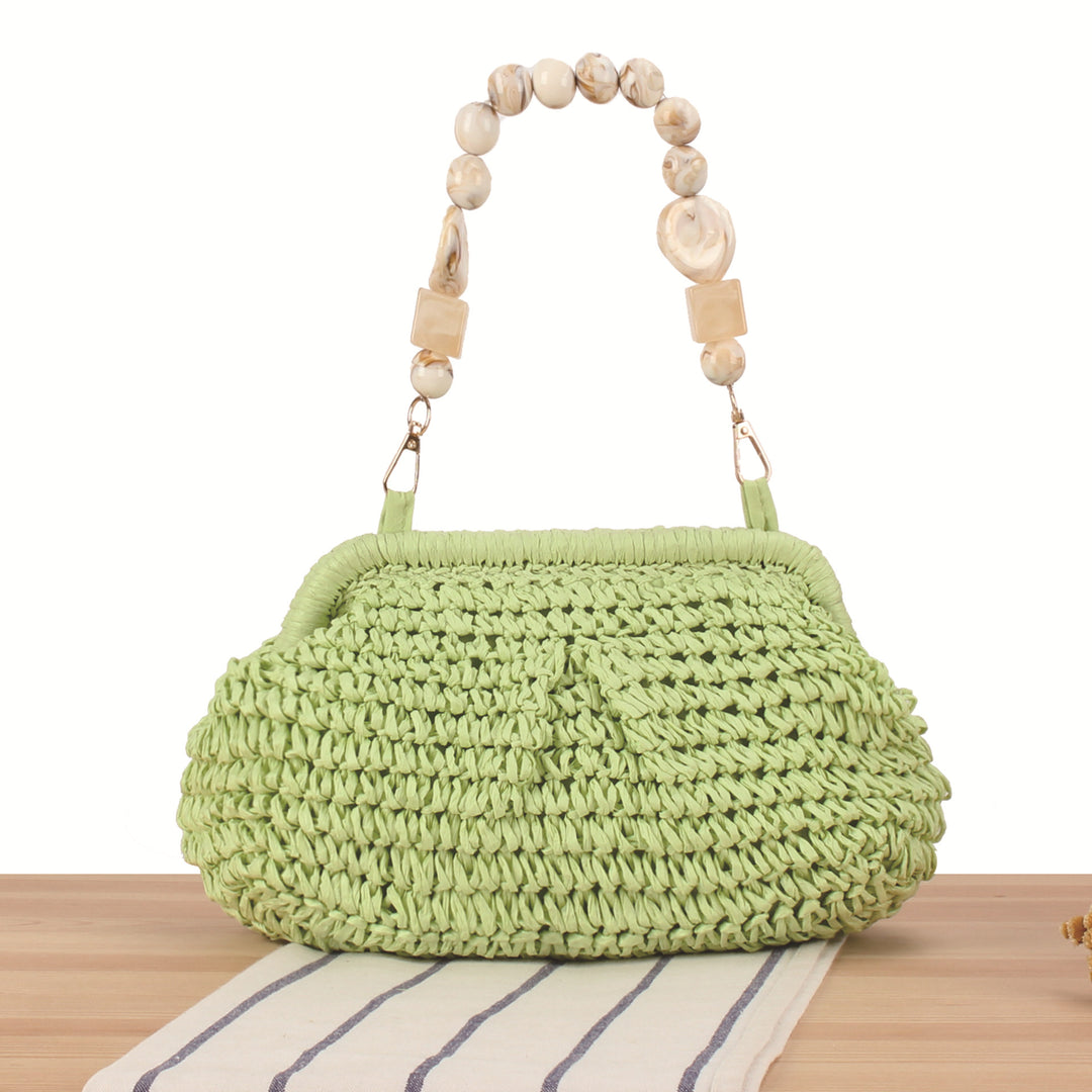 Korbtasche mit eleganten Holzdetails Skanto