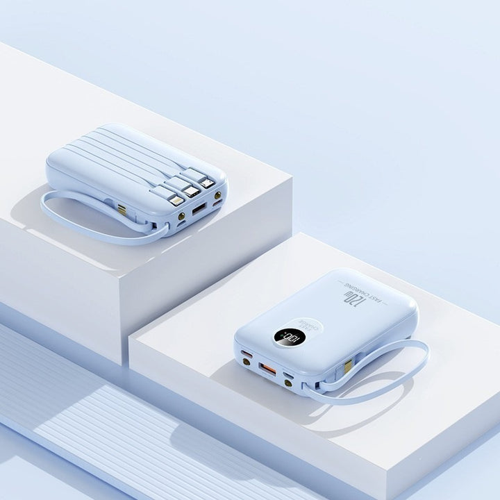 Tragbare Powerbank mit mehreren Ladeanschlüssen und Digitalanzeige Skanto
