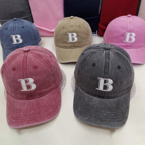 Damen Baseballkappe aus Baumwolle im Used-Look mit Buchstabenstickerei Skanto