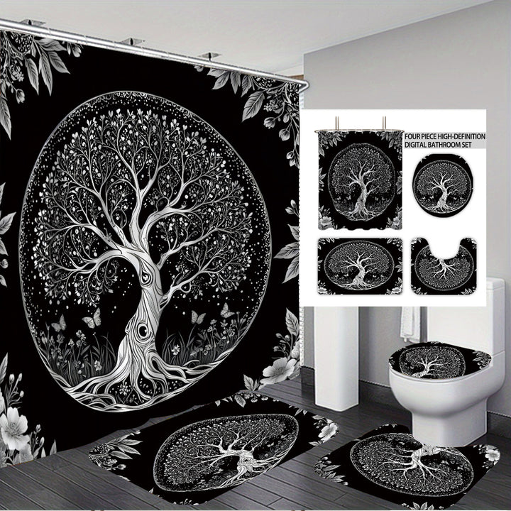 Badezimmer-Set mit künstlerischem Baumdesign Skanto