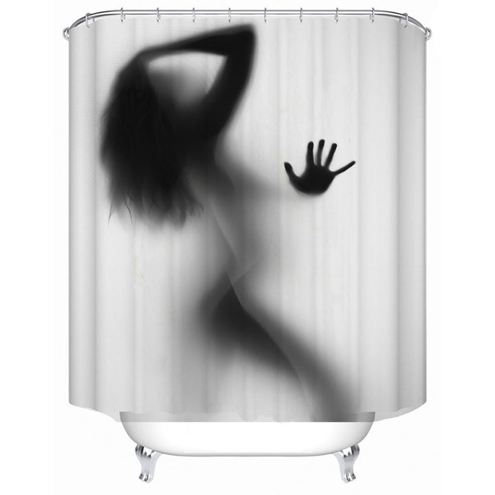 Duschvorhang mit künstlerischer Silhouette Skanto
