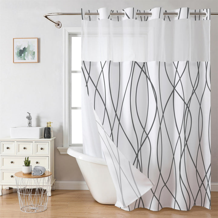 Duschvorhang mit Marmordesign Skanto