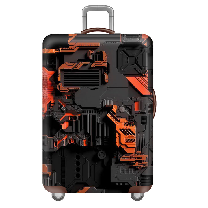 Unisex großer Hartschalenkoffer mit robustem Trolleygriff und elastischem Design-Schutzüberzug im Superhelden-Design Skanto