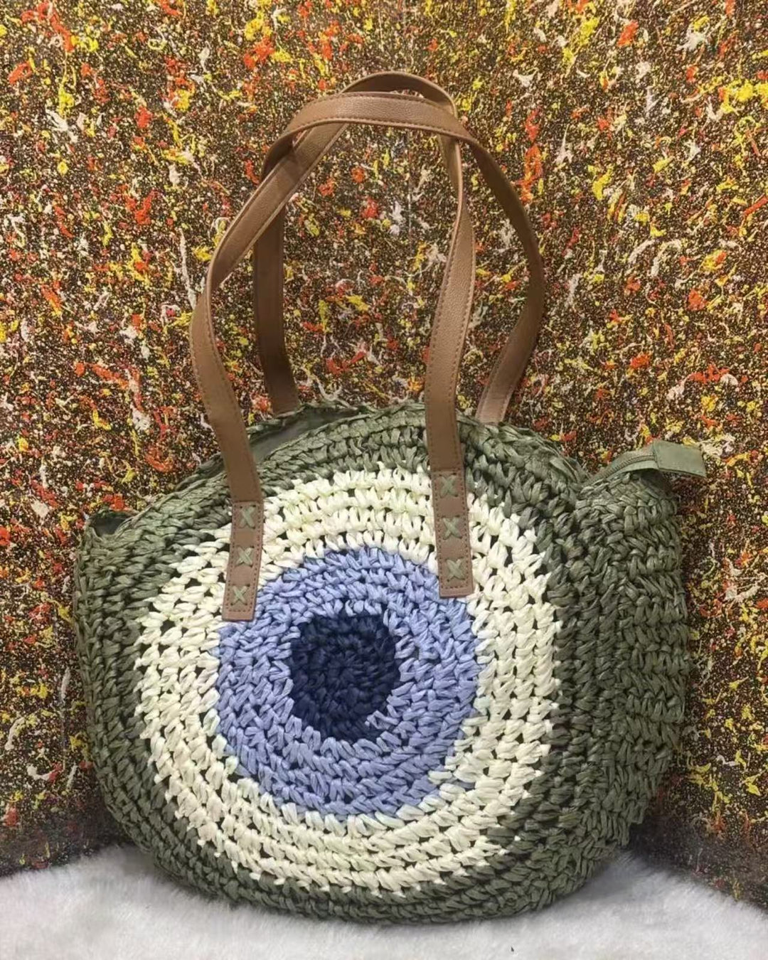 Runde Makramee-Strandtasche Skanto