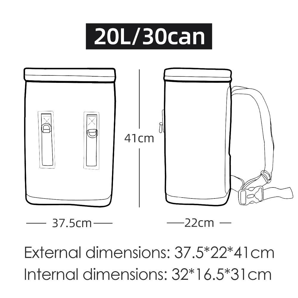 Unisex isolierter Outdoor-Kühlrucksack mit wasserdichter TPU-Beschichtung, robusten MOLLE-Schlaufen und ergonomischen Schultergurten Skanto